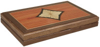 Open Box! 15" Orion Craft Diamond Inlay Wood Backgammon Set