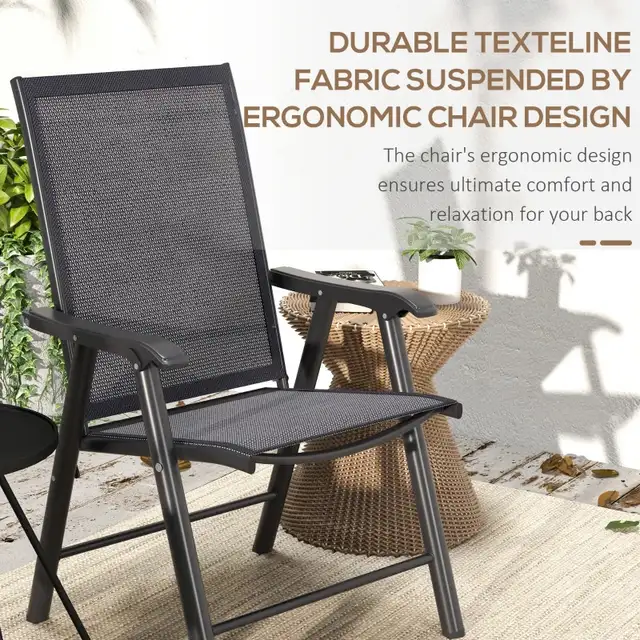 2-Piece Folding Chair Set for Relaxing on Patio Balcony Garden,  in Patio & Garden Furniture in Markham / York Region - Image 5