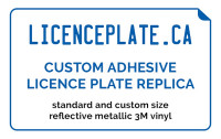 Custom Adhesive Licence Plate Replica