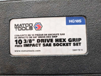 3/8"drive hex grip impact sockets 
