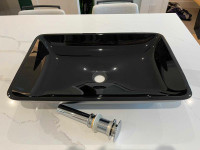 Vessel Sink and Waterfall Faucet
