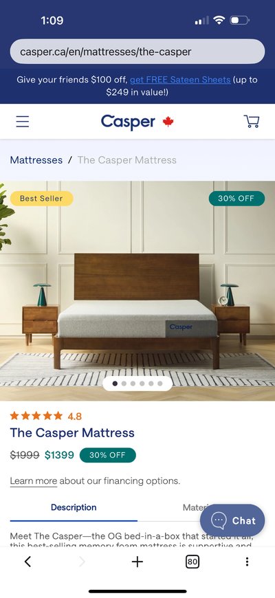 Casper - King Matrress - Like New, View more