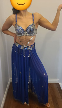 Egypt Royal Blue Belly Dancer Outfit - Skirt (fits all), Bra A-D