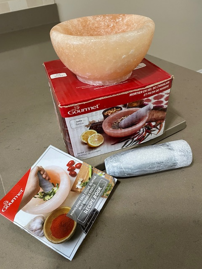Himalayan Salt Stone Mortar and Marble Pestle – brand new, View more