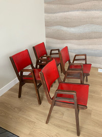 Vintage MCM stacking chairs x4