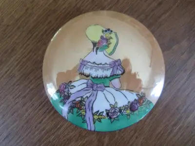 Antique Art Deco NORITAKE Luster Powder Box c. 1920's, View more