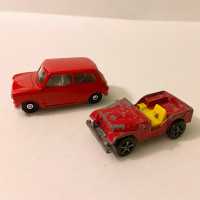 Vintage Corgi Juniors Whizzwheels Willys Jeep and Austin Mini