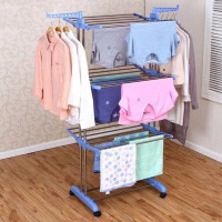 laundry rack with 3 shelves with side hangers, strong and durabl