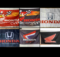 6 drapeaux moto et auto HONDA. 7 HONDA Motorcycle Auto flags