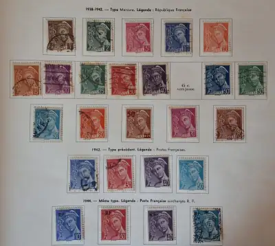 Timbres France lot 25 X Mercure 1939 tous différents, View more