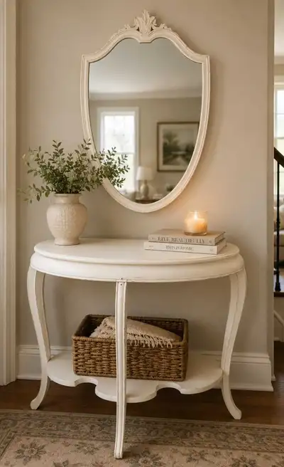 Vintage Style Console Table and Mirror, View more