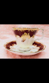 Royal Albert Regina Series Tea Cup and Saucer in RUBY