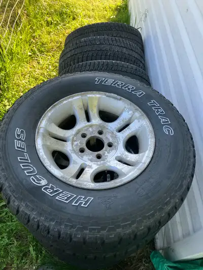 Hercules Terra Trac 235/75-15 on Ford ranger rims.50-60% tread. Buyer must take all. $250 obo