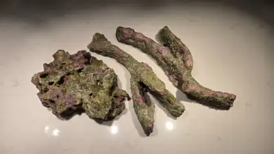 Three large pieces of aquarium rocks for sale. Used in a saltwater coral tank for less than 2 years....