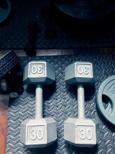 30lbs dumbells (25$), View more