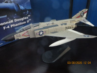 F-4B Phantom II USN VF-41 Black Aces, Diecast Model Airplane