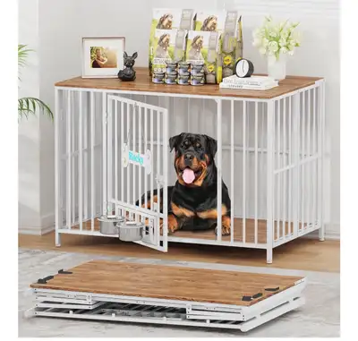 Easycom 31" Dog Crate Furniture Foldable, No Assembly Decorative, View more