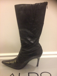 BLACK LEATHER STILETTO BOOTS FOR SALE