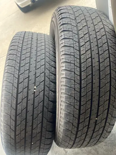Yokohama Geolander tires in good condition, no patches. Size 245/60/R20 with approximately 7/32 thre...