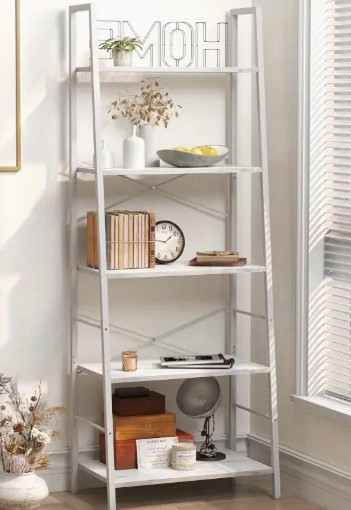 Bookshelf Ladder Shelf 5 Tier Bookcase (Marble) in Bookcases & Shelving Units in Mississauga / Peel Region