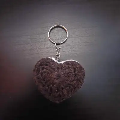 Crocheted Keychain (Oreo Heart Cookie), View more
