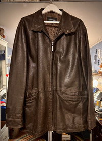%100 Genuine Leather Jacket for Men Size:L