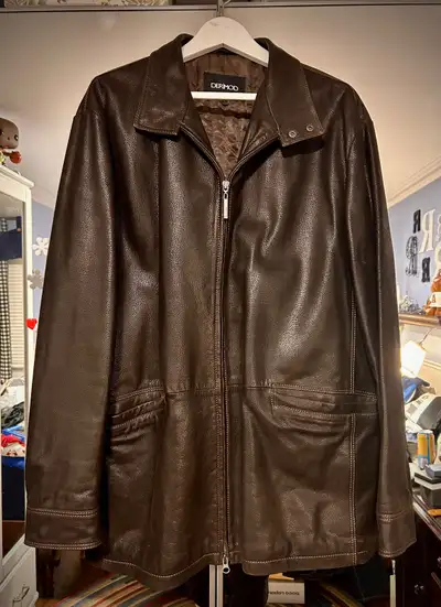 %100 Genuine Leather Jacket for Men Size:L, View more