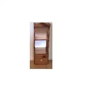 Wooden Shelf with Mirrored Back and a Drawer, View more