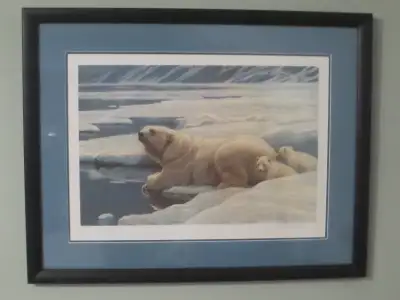 EXTREMELY RARE Robert Bateman Print “Arctic Family–Polar Bears”, View more