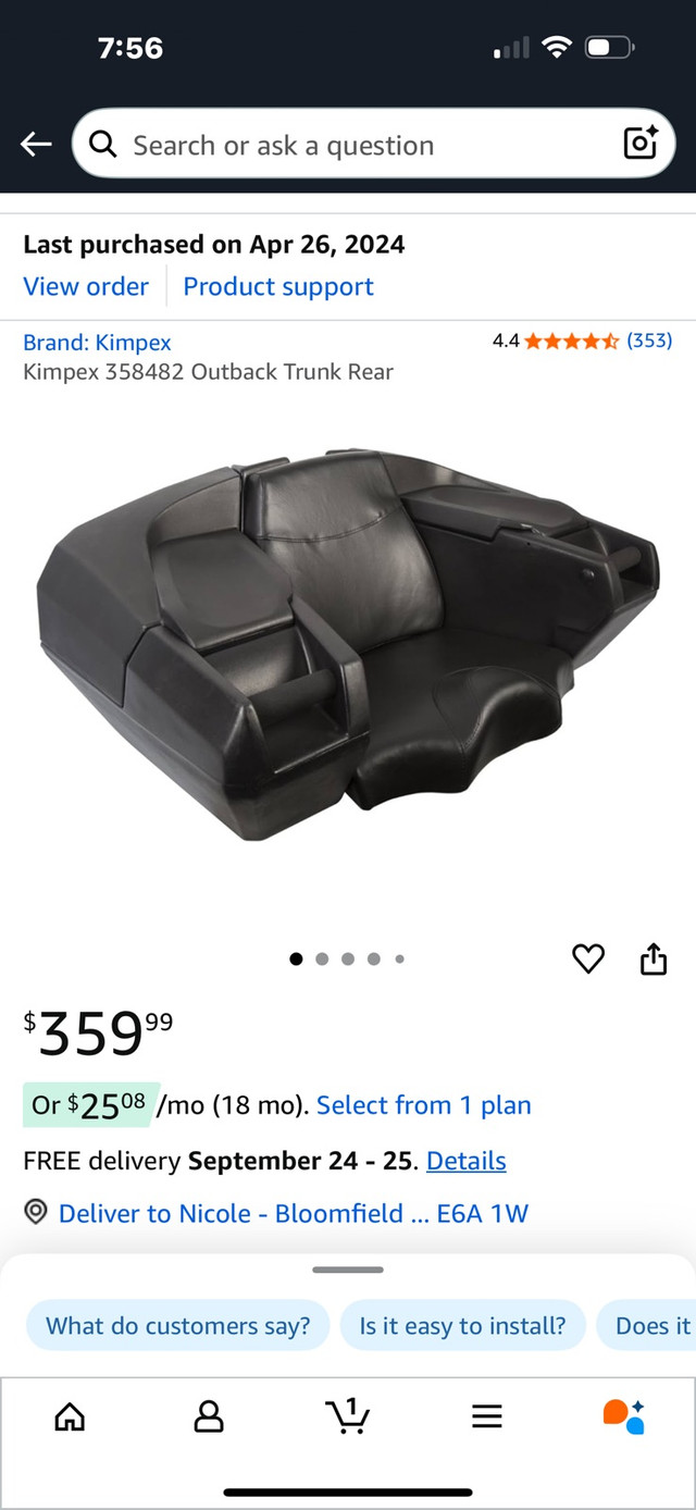 Atv rear seat and storage in Other in Fredericton - Image 3