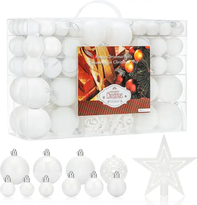 100pcs Small Christmas Tree Decorations Shatterproof Ornaments
