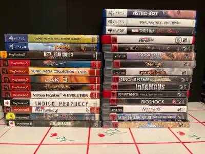 Selling a selection of physical PlayStation games for PS2, PS3, PS4 and PS5. All games are in good u...