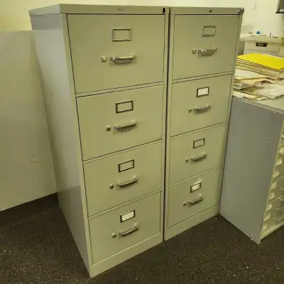 $300 for each 18" wide by 24" deep and 48" high. All drawers have file holders. Do not have the keys...