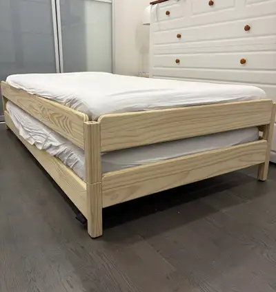 Stackable day bed (IKEA), pine, includes 2 twin mattresses, View more