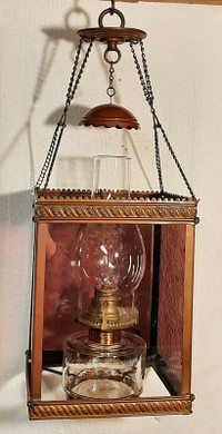 Hanging Antique Oil Lamp c1890