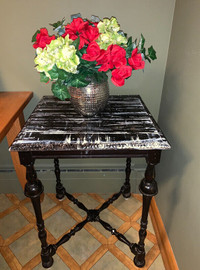 Vintage Painted Wood Table 22” x 22 1/4”x 30” high, $75