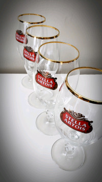 4 Limited Edition STELLA ARTOIS Pilsner Chalice 33cl/ 11oz Beer 