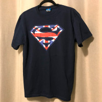 DC Comics Superman Jerzees Tee Shirt with Union Jack - Size M
