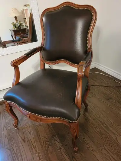 Louis XV Vintage leather armchair REDUCED, View more