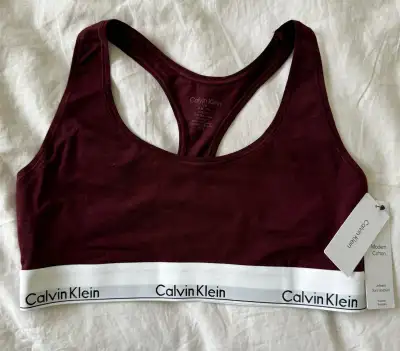 New with tags, smoke free home. Super soft and comfy Calvin Klein bra. Size Large. I believe the col...