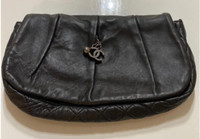 Black leather clutch