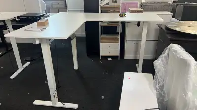 Uplite L Shaped 63x55" Dual Motor Height Adjustable Standing , View more
