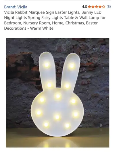 This Vicila rabbit marquee sign is perfect for Easter or as a whimsical night light! This adorable b...