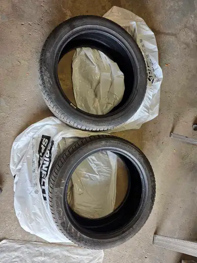 For sale are two used Continental VikingContact 7 winter tires, size 245/45R20 103T XL, ready to tac...