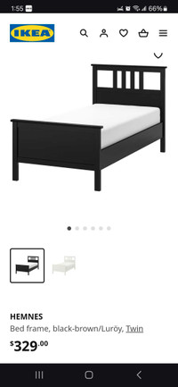 Ikea Hemnes Twin Bed and Side Table