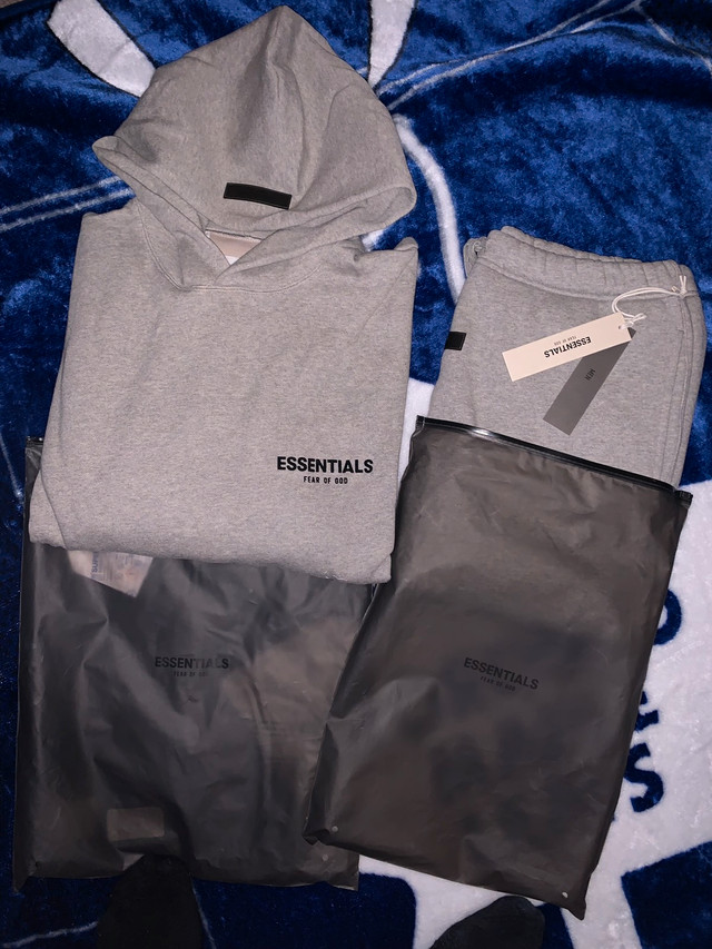 FearOfGod Dark Oatmeal Hoodie & Sweatpants  Size Large & Small in Men's in Markham / York Region - Image 2