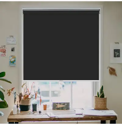Roller Blind Window Blinds and Shades 20" W x 72" L, Black, View more