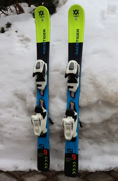 Volkl Racetiger SL9 Kids Skis – 90 cm + Marker Adjustable Bindin, View more