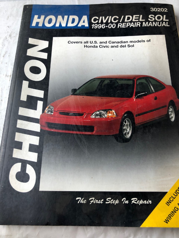 1996 - 2000 CHILTON HONDA CIVIC / DEL SOL REPAIR MANUAL #M0073 in Textbooks in Edmonton