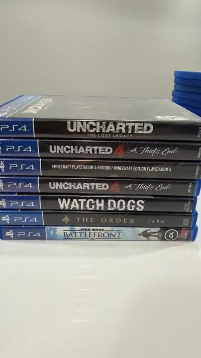 PS4 Game Bundle - Uncharted, Minecraft, Watch Dogs, Star Wars Ba, View more